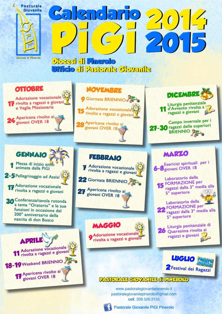 Calendario della Pastorale Giovanile 2014-2015
