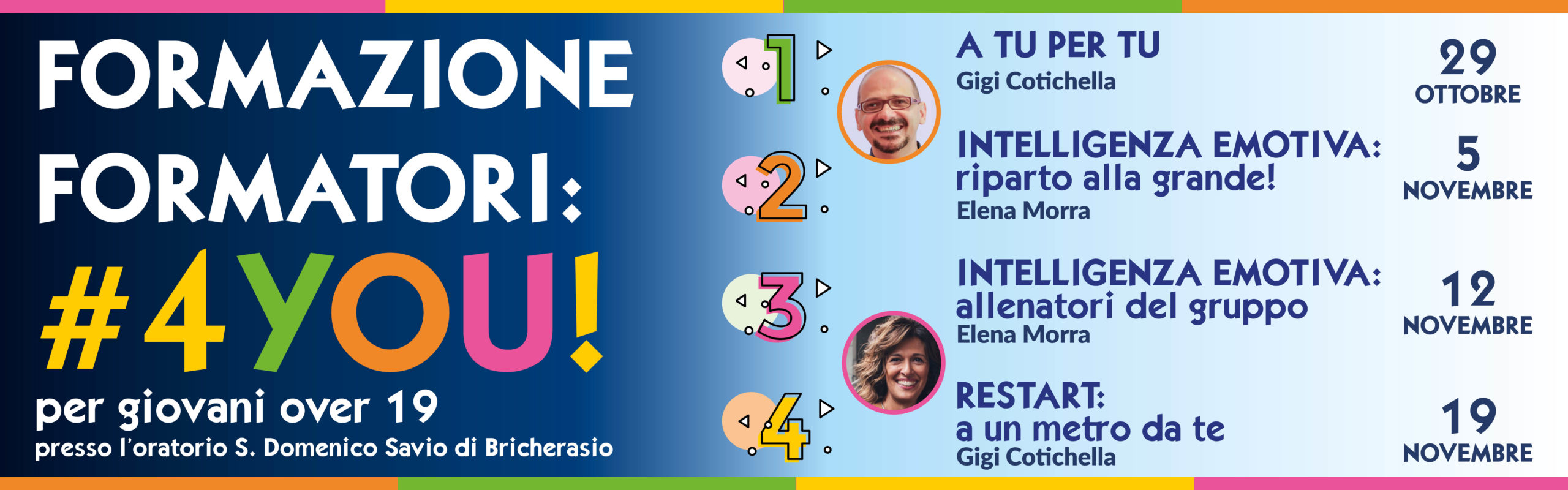 Formazione Formatori #4YOU! 2020-21 - 29 ottobre - 5 novembre - 12 novembre - 19 novembre